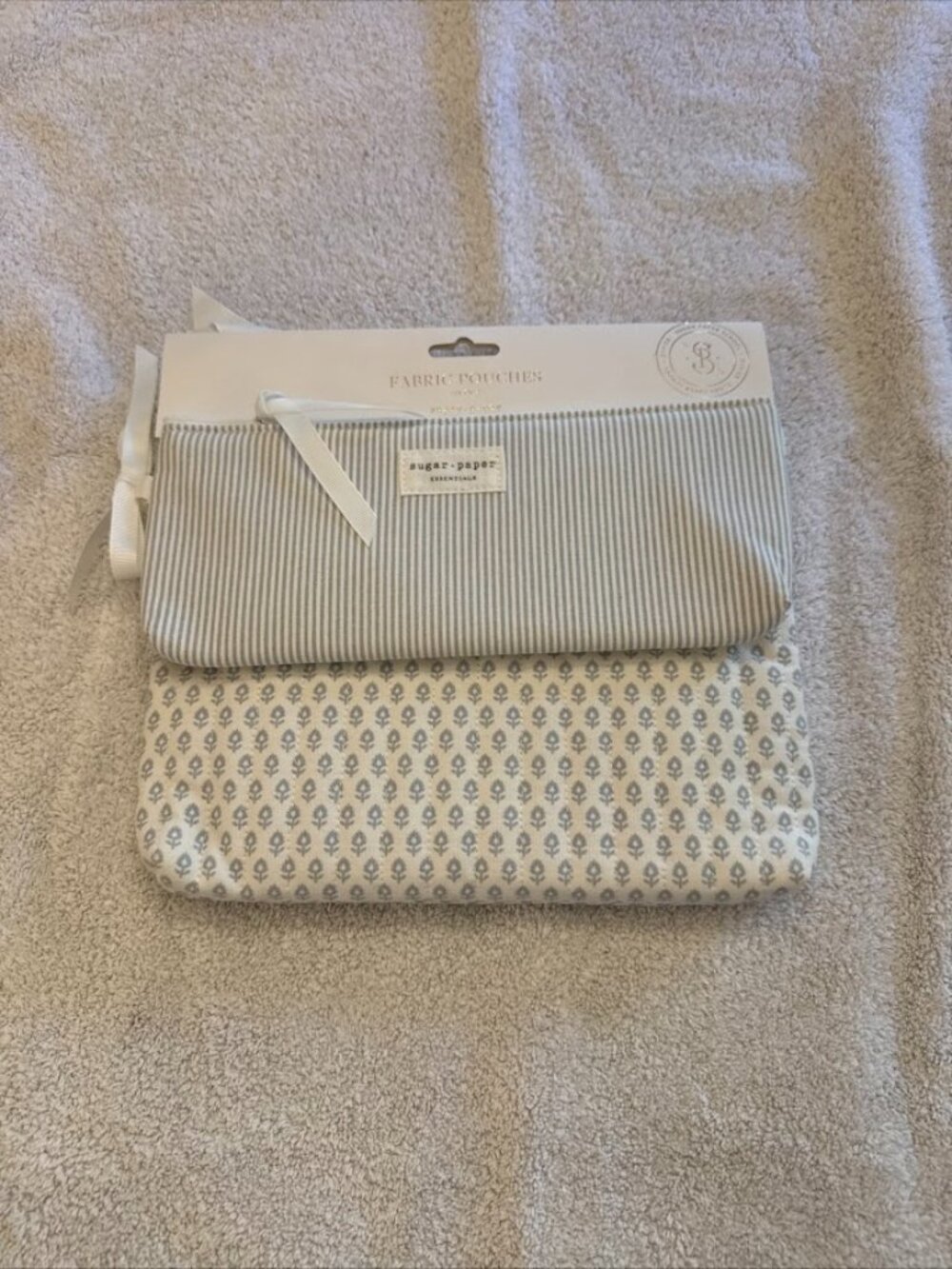 Sugar Paper Essentials 2 Pack Fabric Pouch Set White/Blue